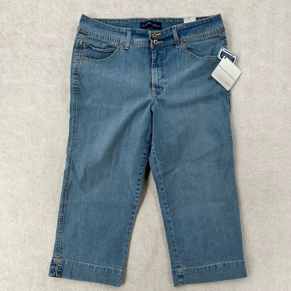 NWT Bandolino Boheme Capri Jeans Womens 14 Pants Super Stretch Classic Blue